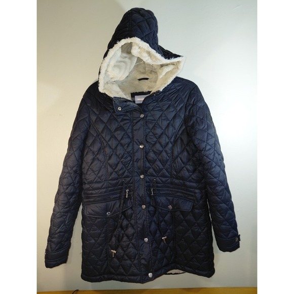 Madden Girl Jackets & Blazers - Madden Girl Faux Fur Lined Hood Puffer Quilted Large Black Jacket